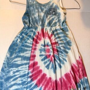 Rags to Raches Tie-Dye Sleeveless Dress - Blue, Pink & White